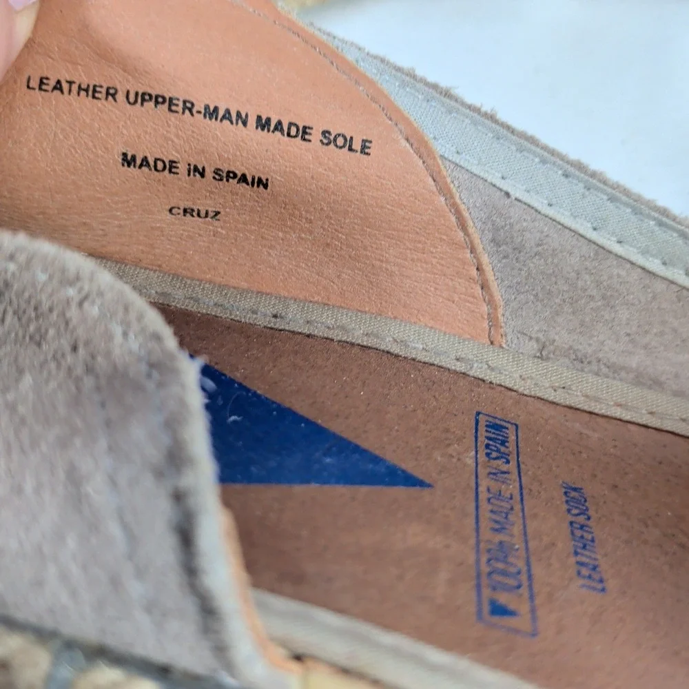 Verbenas Gray Espadrilles; Suede Open Toe Cruz Flats Made in Spain